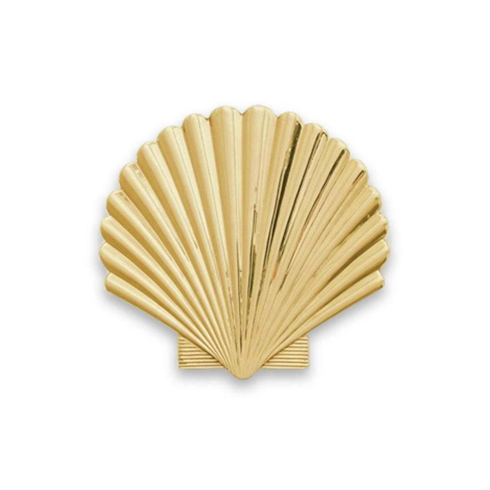 Art Deco Seashell Metal Trivet / Dish Stand in Gold - Picture 4 of 6